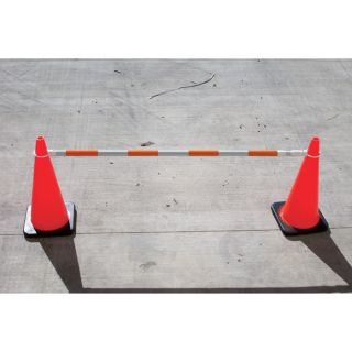 JBC Retractable 10ft. Cone Bar   Orange/White, Extends 6ft. to 10ft.