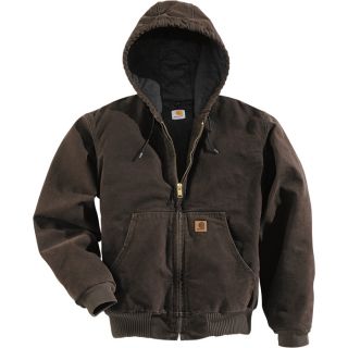 Carhartt Sandstone Active Jacket   Quilted Flannel Lined, Dark Brown, 2XL,