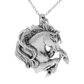 Sterling Silver Horse Head Necklace   Silver
