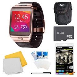 Samsung Gear 2 Brown Watch, Case, and 16GB Card Bundle