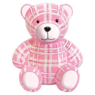 Stephan Baby Plaid Bear Bank   Pink
