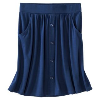 Merona Womens Knit Casual Button Skirt   Waterloo Blue   L