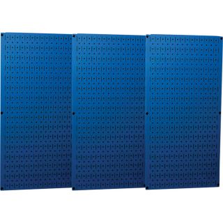 Wall Control Industrial Metal Pegboard   Blue, Three 16 Inch x 32 Inch Panels,