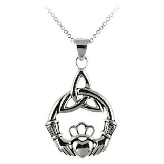 Claddagh Celtic Knot Necklace   Silver ( 18 )