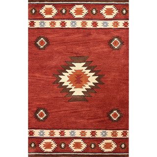 Nuloom Hand tufted Southwestern Wool Wine Rug (7 6 X 9 6)