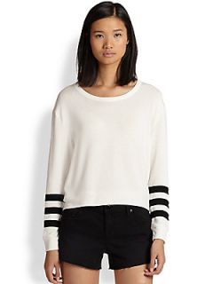 Townsen Leo Striped Sleeve Sweatshirt   Black