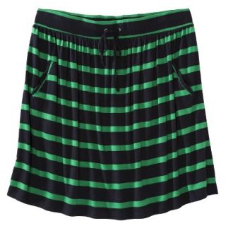 Merona Womens Plus Size Front Pocket Knit Skirt   Navy/Green 2