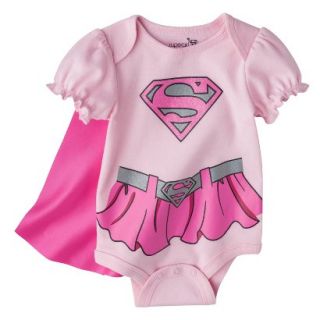 Superman Newborn Girls Supergirl Caped Bodysuit   Pink NB
