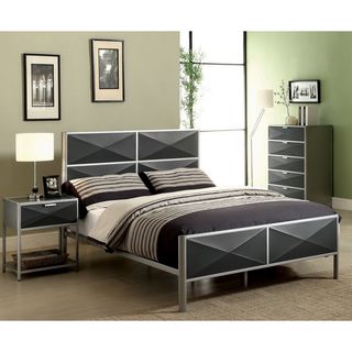 Furniture Of America Zillo 2 piece Contemporary Two tone Metal Bedroom Set