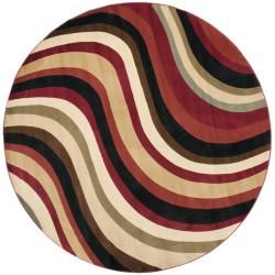Porcello Waves Red/ Multi Rug (7 Round)