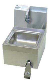 Advance Tabco Wall Hand Sink   9x9x5 Bowl, Splash Mount Faucet, Flat Top Strainer