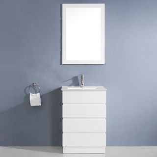 Virtu Virtu Usa Bruno 24 inch White Single Sink Vanity Set White Size Single Vanities