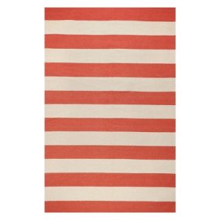 Rugby Stripe Flat Weave Area Rug   Red (8x11)