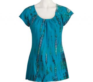 Womens Ojai Clothing Yoga Top   Turquoise Blue Short Sleeve Shirts