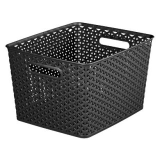 Room Essentials Y Weave Large Storage Basket   Set of 4   Black