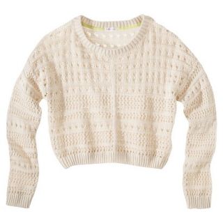 Xhilaration Juniors Cropped Sweater   Natural XL