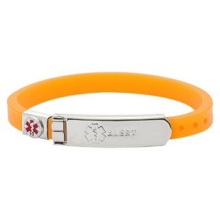 Hope Paige Medical ID Thin Rubber Style Adjustable Bracelet   Orange