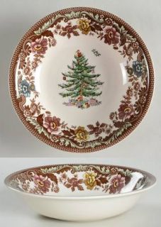 Spode Christmas Tree Grove Coupe Cereal Bowl, Fine China Dinnerware   Brown/Mult