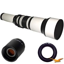 Rokinon 650 1300mm F8.0 F16.0 Zoom Lens for Nikon 1 with 2x Multiplier (White Bo