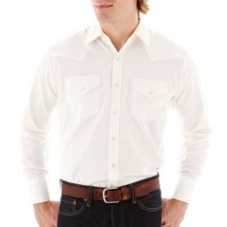 Ely Cattleman Long Sleeve Western Shirt, Ecru, Mens