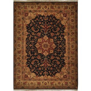 Hand knotted Kashan Wool/ Silk Area Rug (86 X 116)