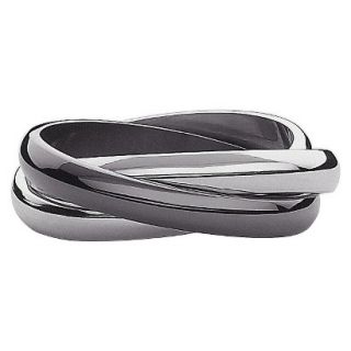 Stainless Steel 3 Band Ring Size 6   Black And White