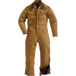 Carhartt Duck Arctic Quilt Lined Coverall   Brown, 40 Chest, Tall Style, Model