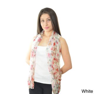 La77 Womens Lightweight 100 Percent Polyester Floral Scarf