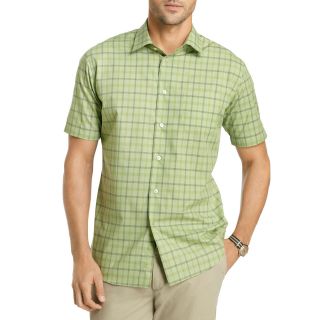Van Heusen No Iron Button Front Shirt, Green, Mens