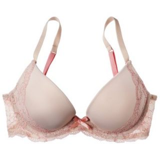 Xhilaration Juniors Padded With Lace Demi   Nude 34C
