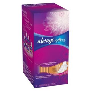 Always Radiant Infinity Overnight Maxi Pads   24 Count