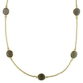 22K Yellow Gold Plated 42.0 CT.T.W Smokey Quartz Gem By The Yard Necklace(36)