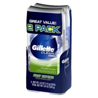 Gillette Clear Gel Deodrant   Power Rush (4 oz)   2 Pack