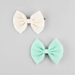 2 Piece Chiffon Bow Hair Clips Mint One Size For Women 229518523