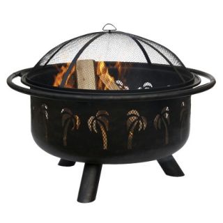Palm Tree Design Outdoor Fire Pit   Oil Rubbed Bronze