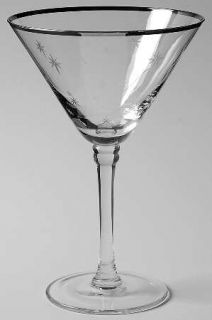 St Nicholas Square Tis The Season Platinum Martini Glass   Frosted Stars,V Shape