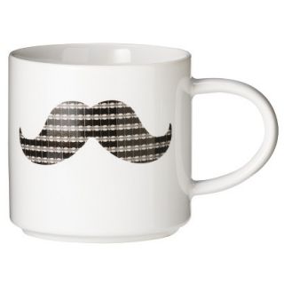 Room Essentials Patterned Mustache Ceramic Coffee Mug Set of 2   Black