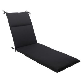 Outdoor Chaise Lounge Cushion   Black Fresco Solid