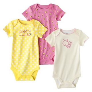 Just One YouMade by Carters Newborn Girls 3 Pack Bee Bodysuit   Yellow/Pink 3