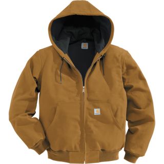 Carhartt Duck Active Jacket   Thermal Lined, Brown, 5XL, Big Style, Model J131
