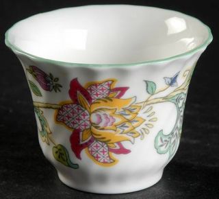 Minton Haddon Hall Single Egg Cup, Fine China Dinnerware   Chintz Floral,Green O