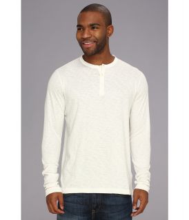 French Connection Henley Slub Long Sleeve Mens Long Sleeve Pullover (White)