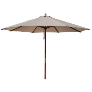 Round Pulley Patio Umbrella   Beige 9