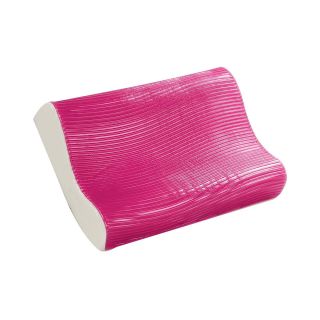 Comfort Revolution Wave Gel Memory Foam Contour Pillow, White/Pink