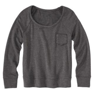 Merona Womens Sweatshirt Top w/Pocket   Heather Gray   XL