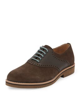 Cooper Lace Up Suede Wing Tip, Chocolate
