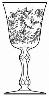 St Louis Virginia Water Goblet   Cut Floral Design On Bowl, No Trim