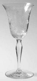 Morgantown Cathay Wine Glass   Stem #7711, Etch 811 Etched Floral,Bird