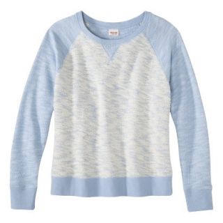 Mossimo Supply Co. Juniors Plus Size Long Sleeve Pullover Top   Blue/Cream 1