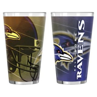 Boelter Brands NFL 2 Pack Baltimore Ravens Shadow Style Pint Glass   Multicolor